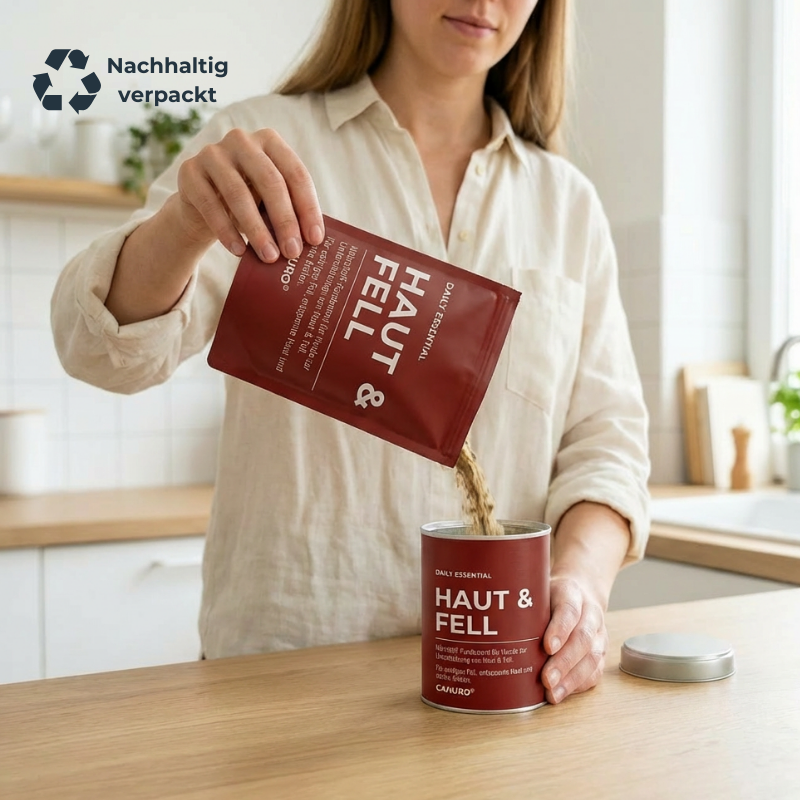 CANURO Haut & Fell Nachfüllbeutel einfüllen